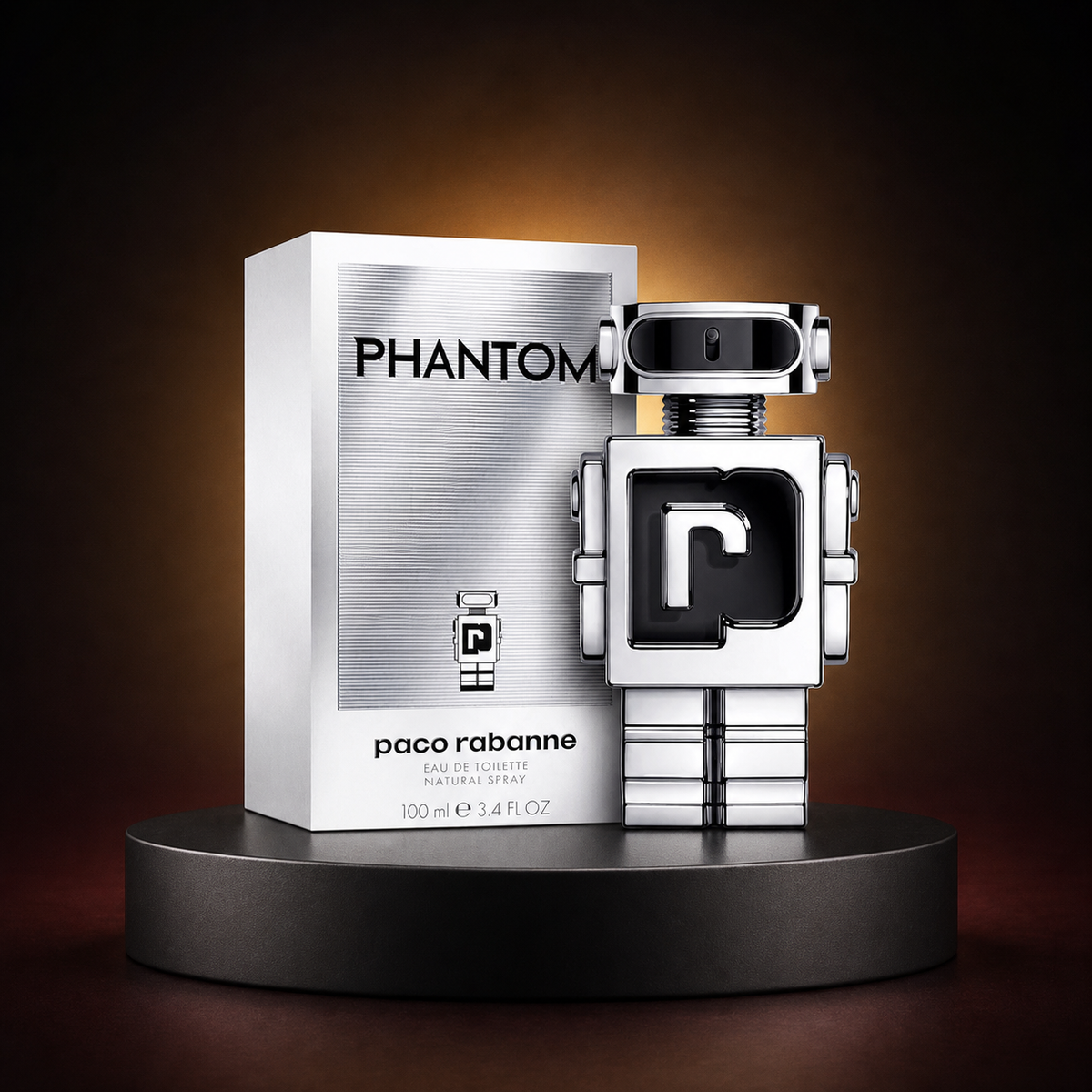 Phantom 100 ml con caja en estudio nocturno Olmaria